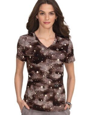 Koi Basics Leslie Top- Camo Starlette Brown